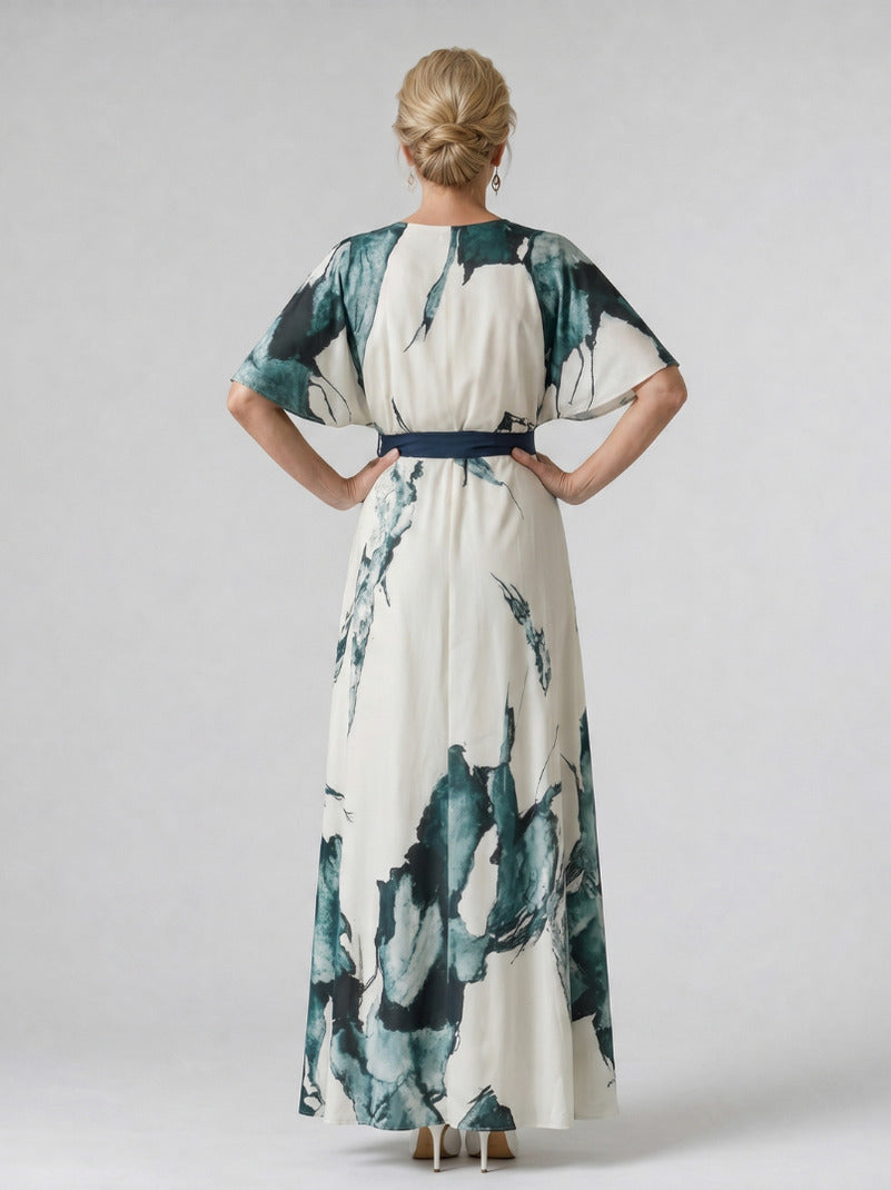 Floral Tie Waist Maxi Dress