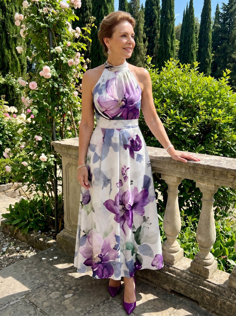 Floral Halter Midi Dress
