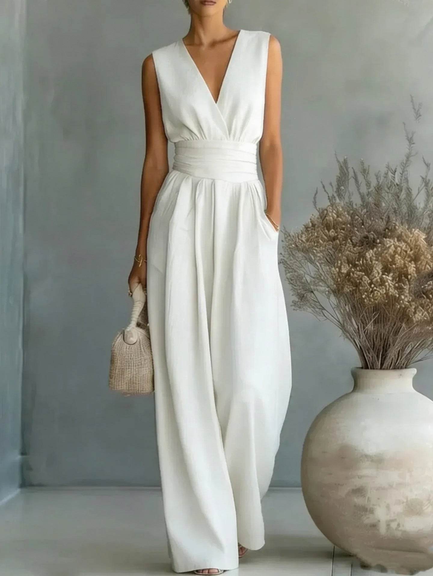 Wide Leg Wrap Jumpsuit