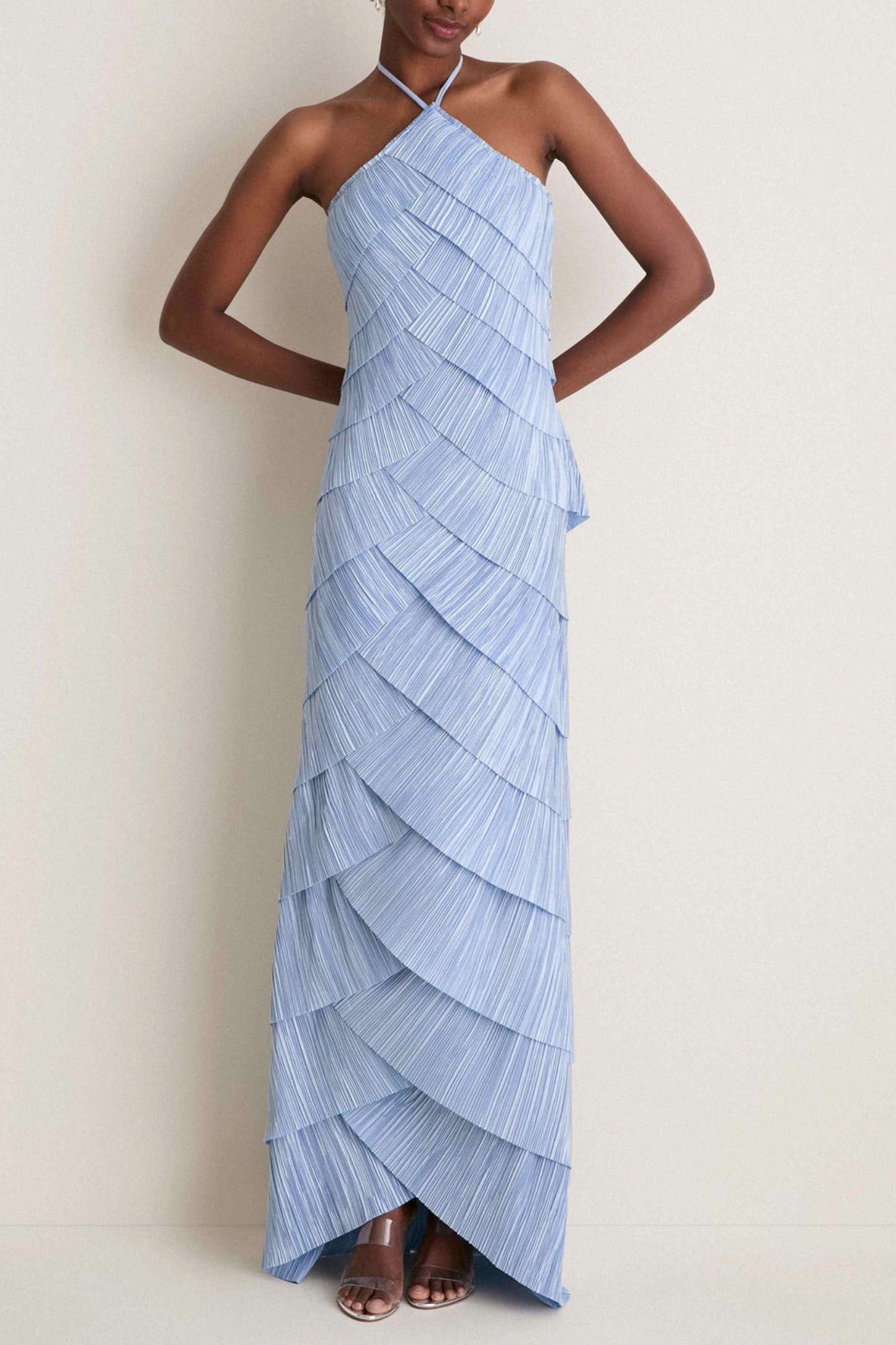Tiered Halter Maxi Dress