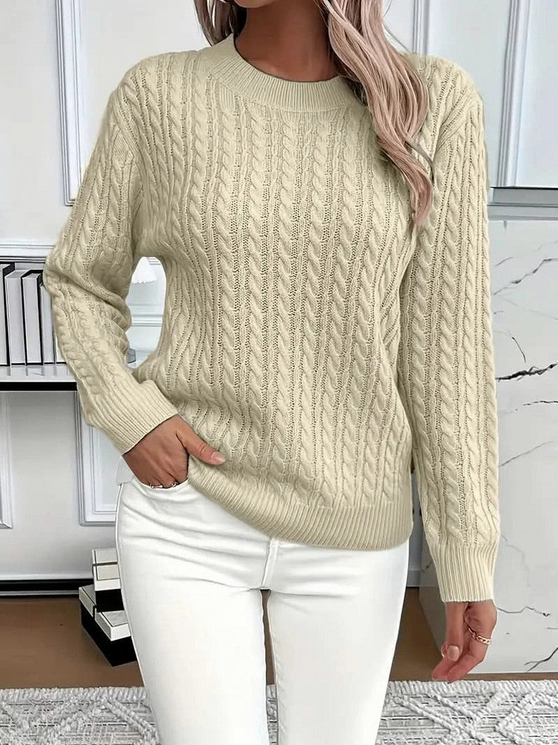 Cable Knit Crewneck Sweater