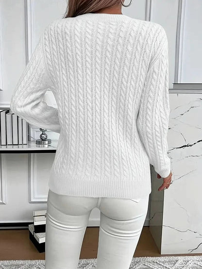 Cable Knit Crewneck Sweater