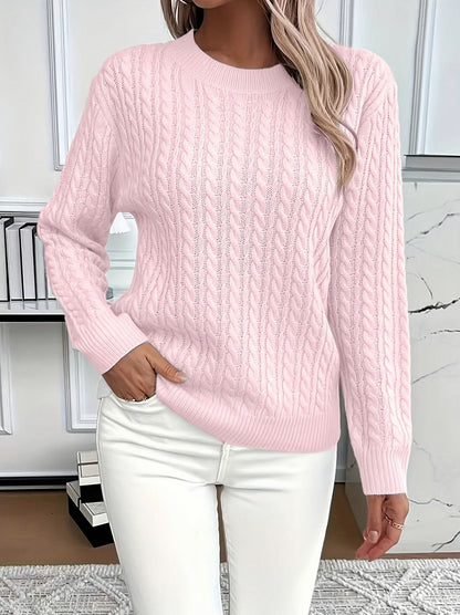Cable Knit Crewneck Sweater