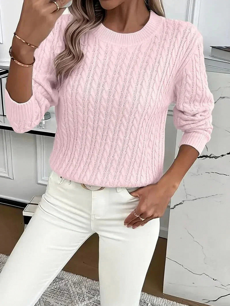 Cable Knit Crewneck Sweater