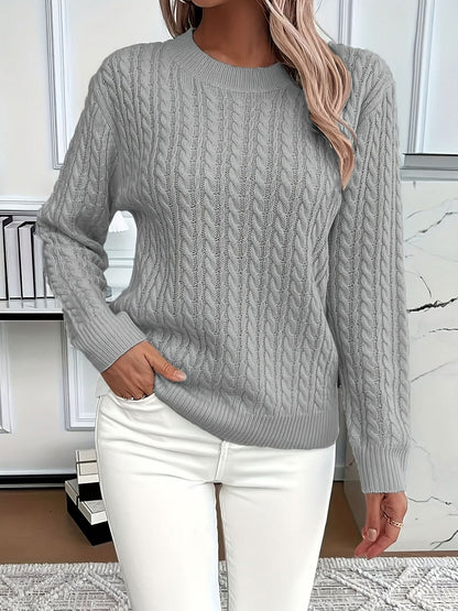 Cable Knit Crewneck Sweater