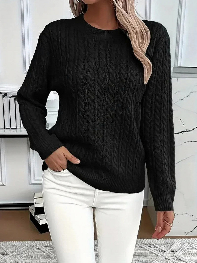 Cable Knit Crewneck Sweater