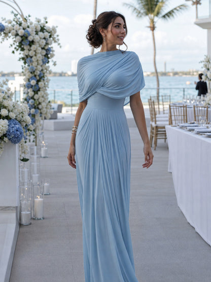 Chiffon Draped Maxi Dress