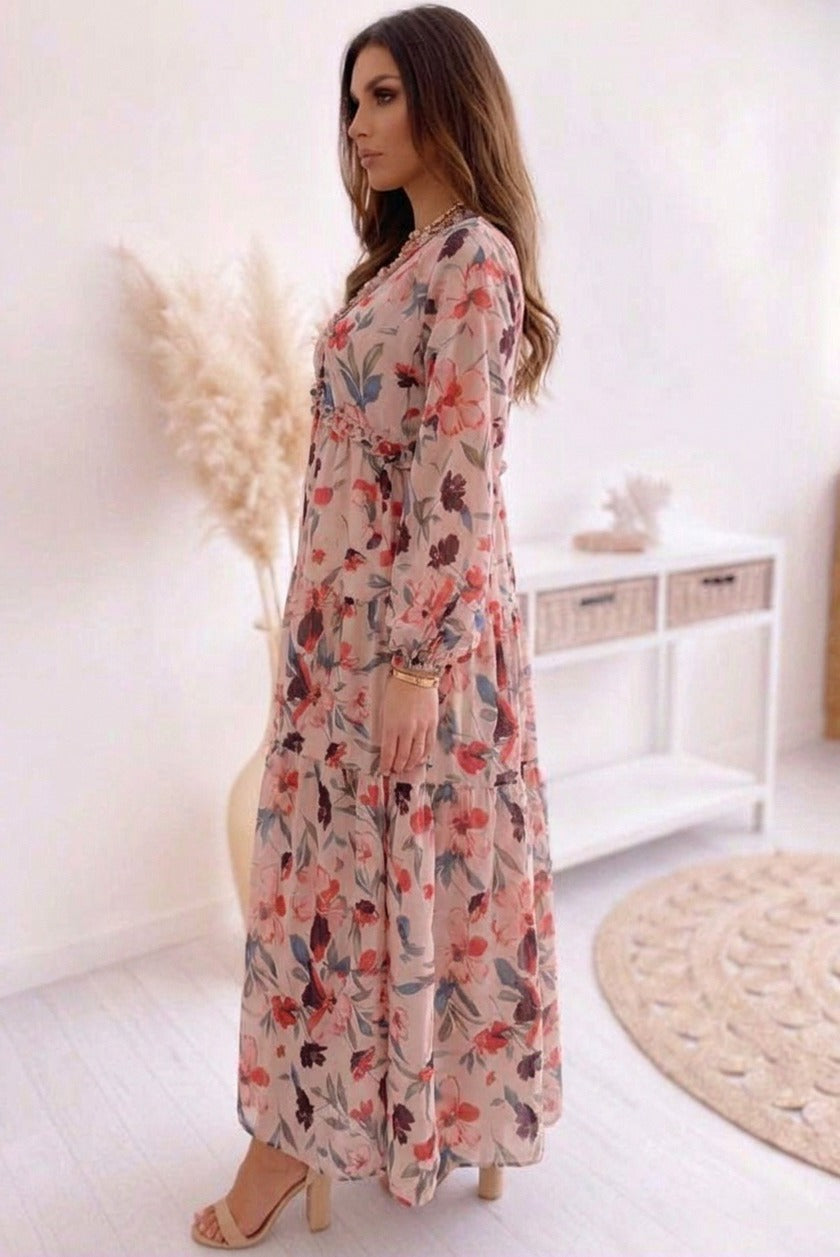 Chiffon Tiered Maxi Dress