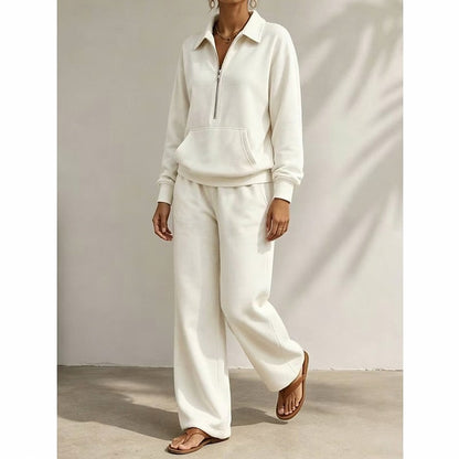 Fleece Half Zip Wide Leg Set
