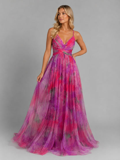 Floral Sweetheart Pleated Maxi Dress
