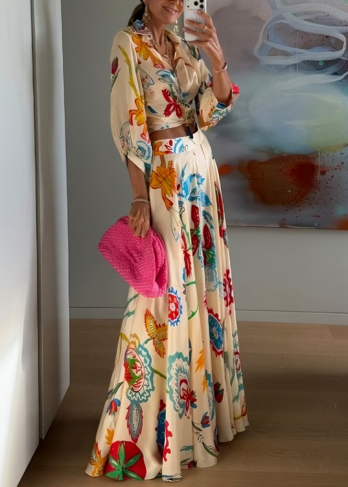 Floral Tie Waist Maxi Dress