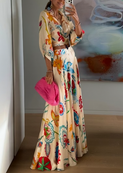 Floral Tie Waist Maxi Dress