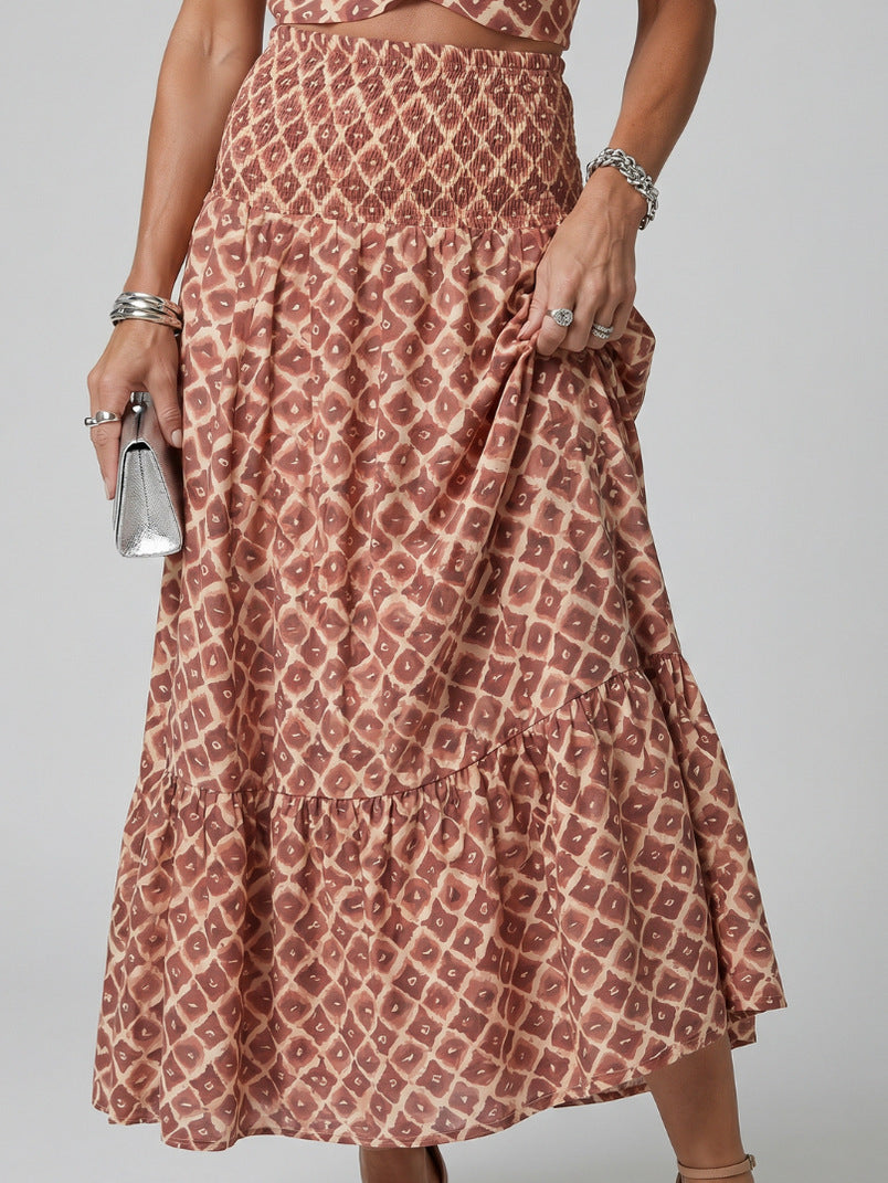 Geometric Halter Cutout Maxi Dress