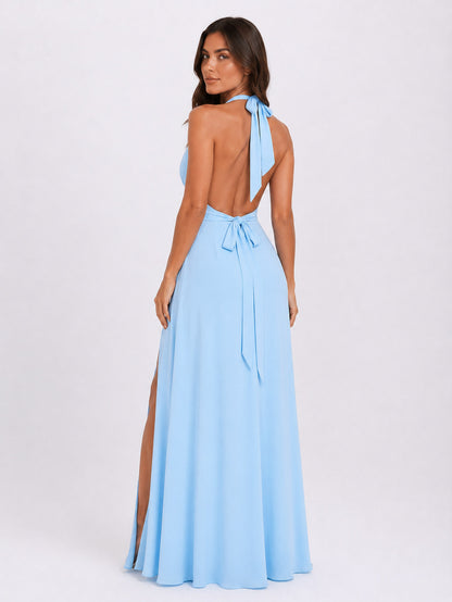 Halter High Slit Maxi Dress