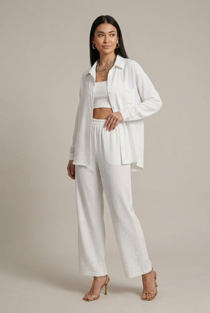 Relaxed Button Front Two Piece Set
