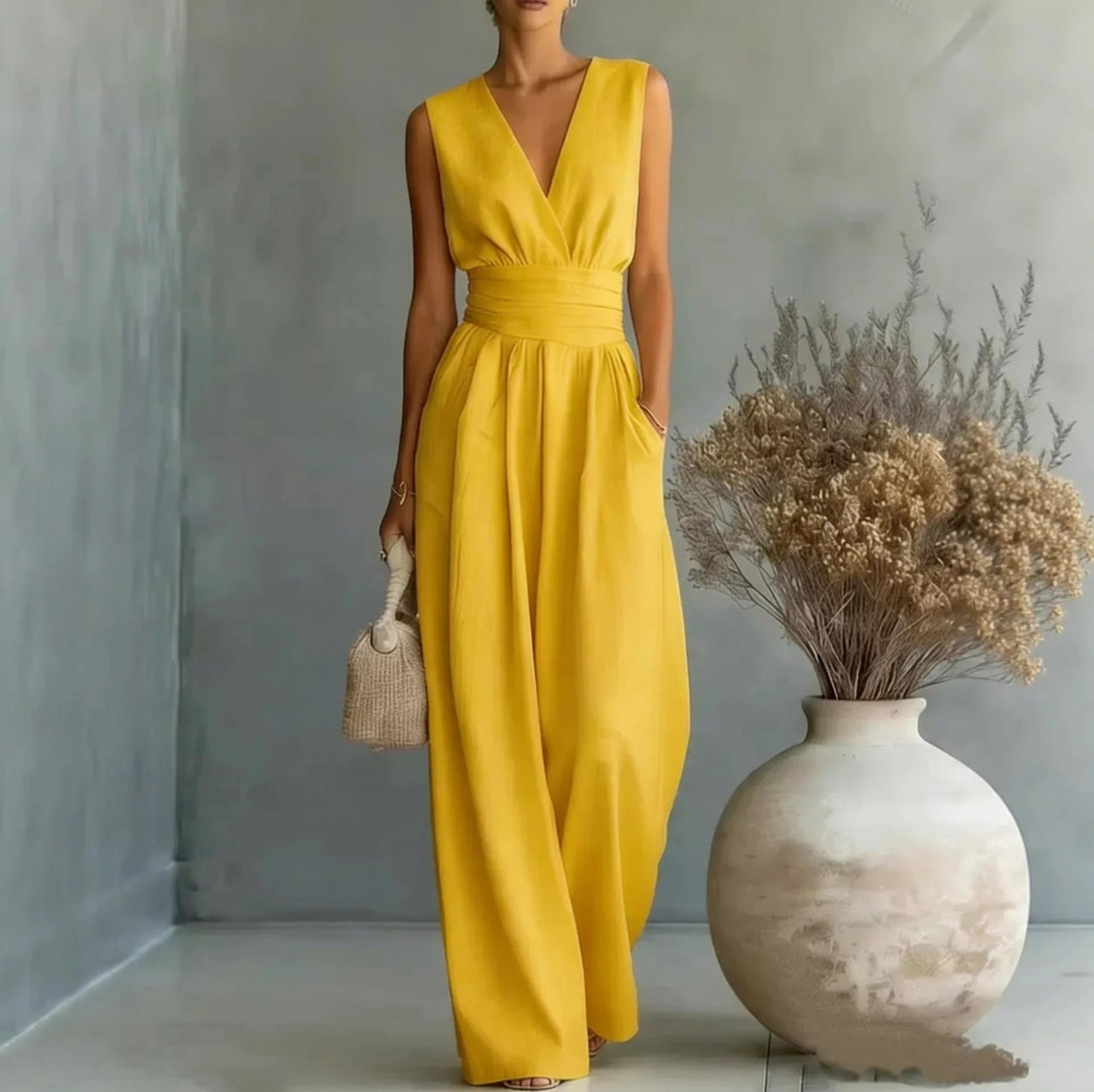 Wide Leg Wrap Jumpsuit