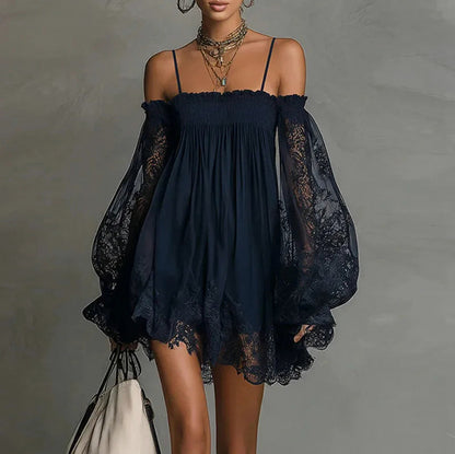 Smocked Off Shoulder Mini Dress