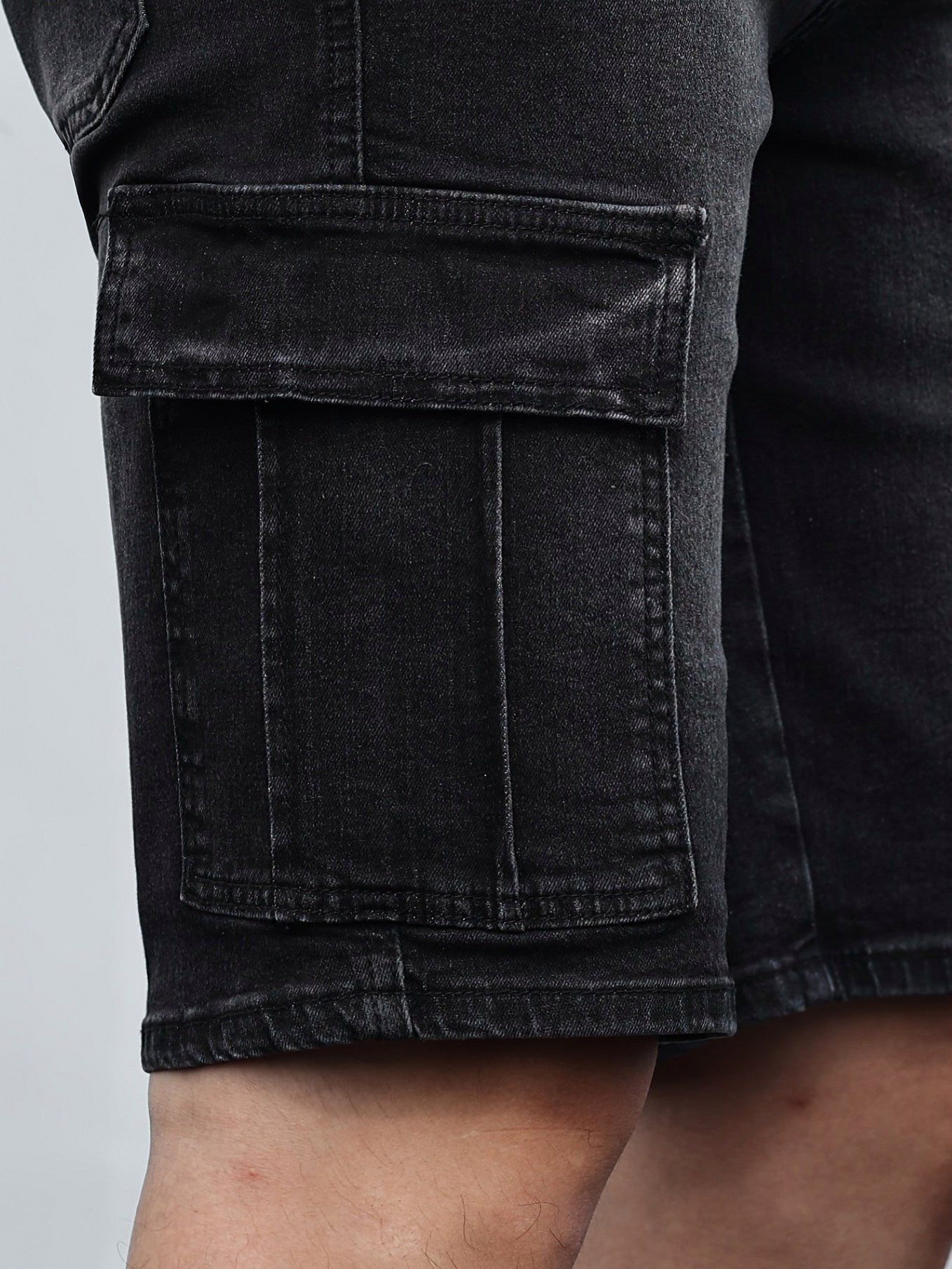 Denim Relaxed Cargo Shorts