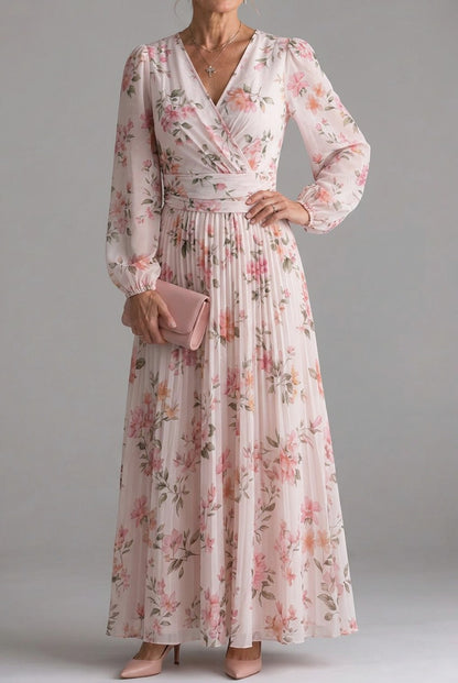 Floral Chiffon Long Sleeve Maxi