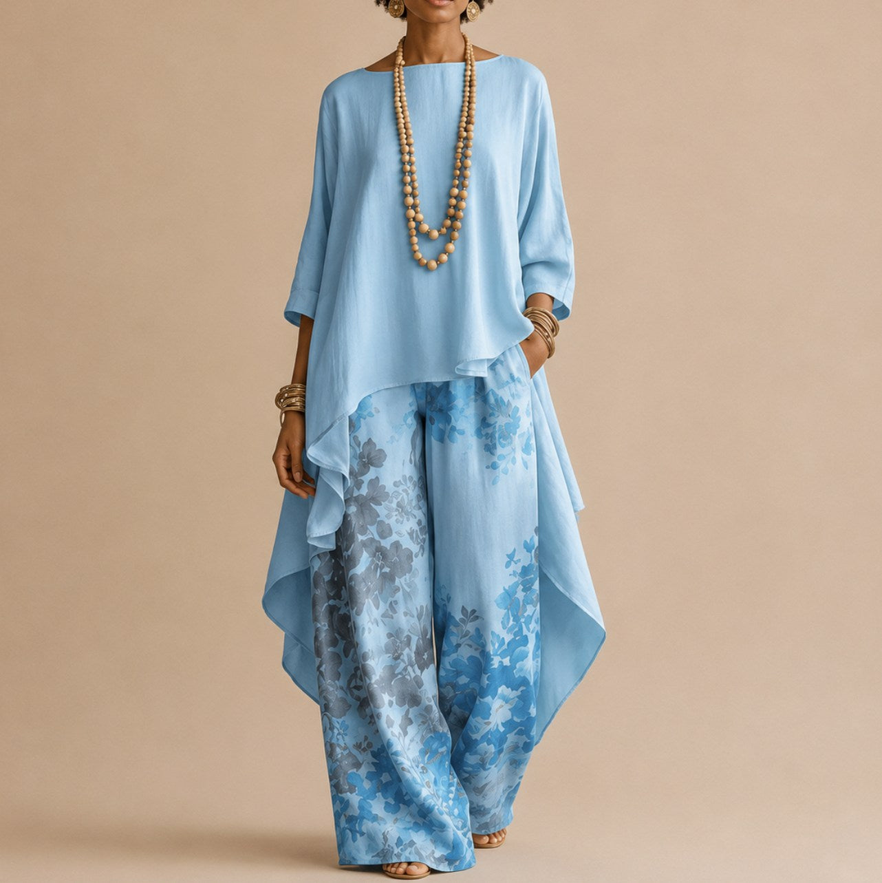 Floral Wide Leg Two Piece Set