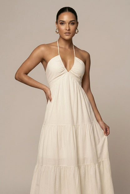 Halter Tiered Maxi Sundress