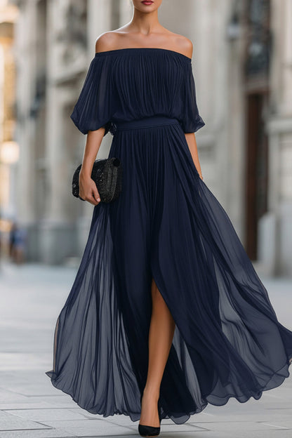 Chiffon Off Shoulder Maxi Dress