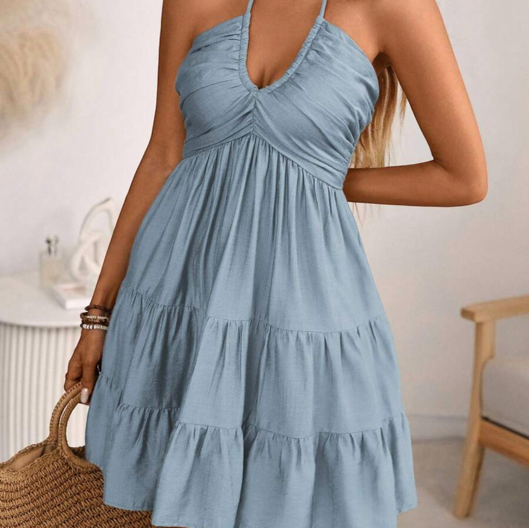 Halter Tiered Mini Sundress