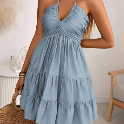 Halter Tiered Mini Sundress