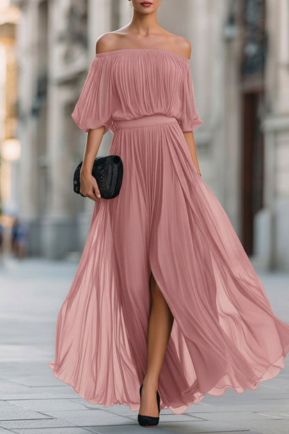 Chiffon Off Shoulder Maxi Dress