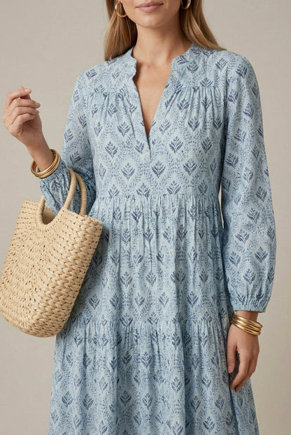 Geometric Tiered Maxi Dress