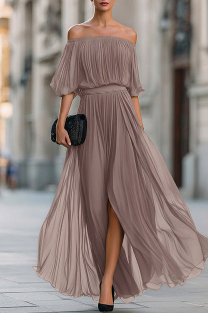 Chiffon Off Shoulder Maxi Dress