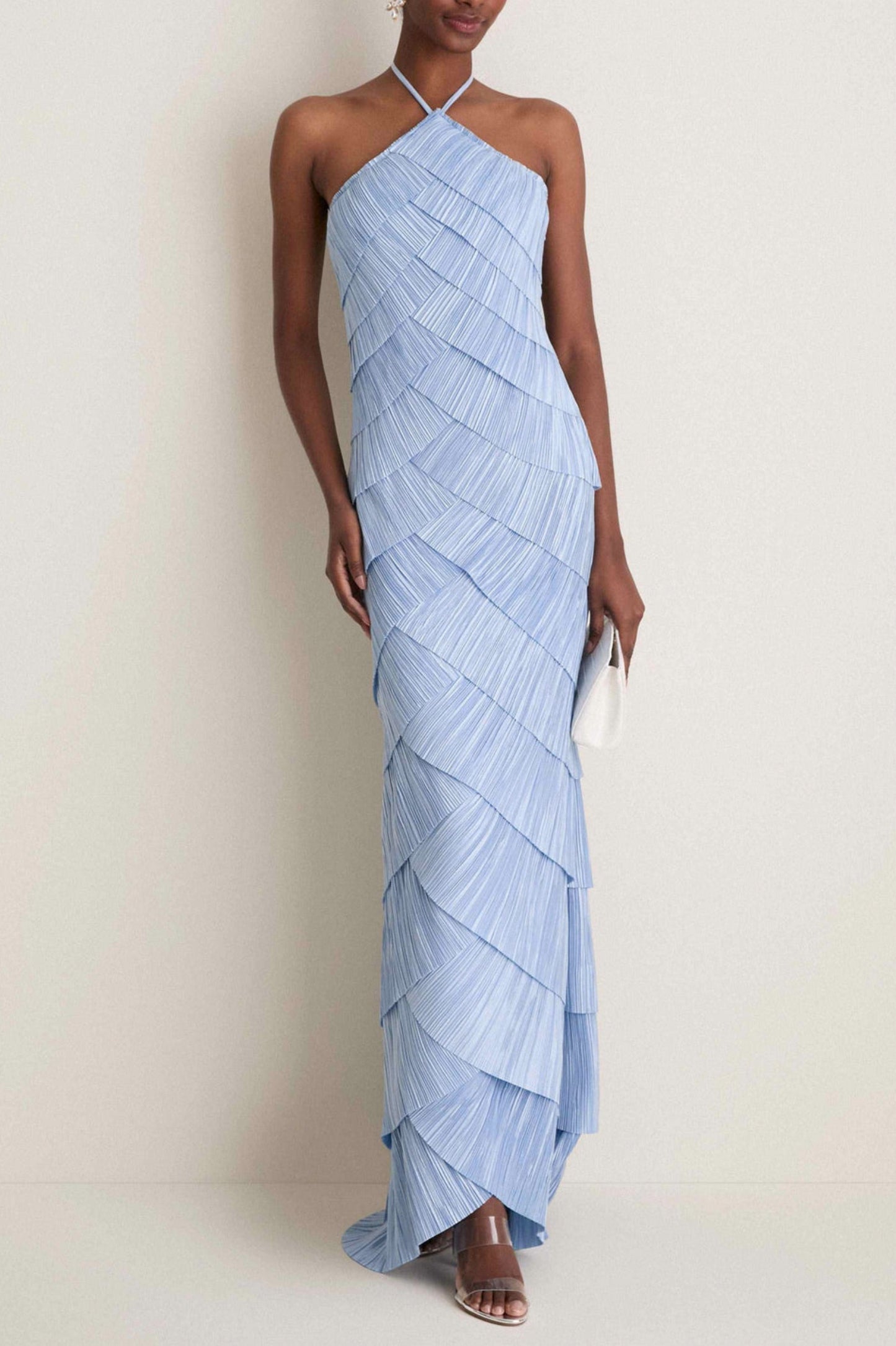 Tiered Halter Maxi Dress