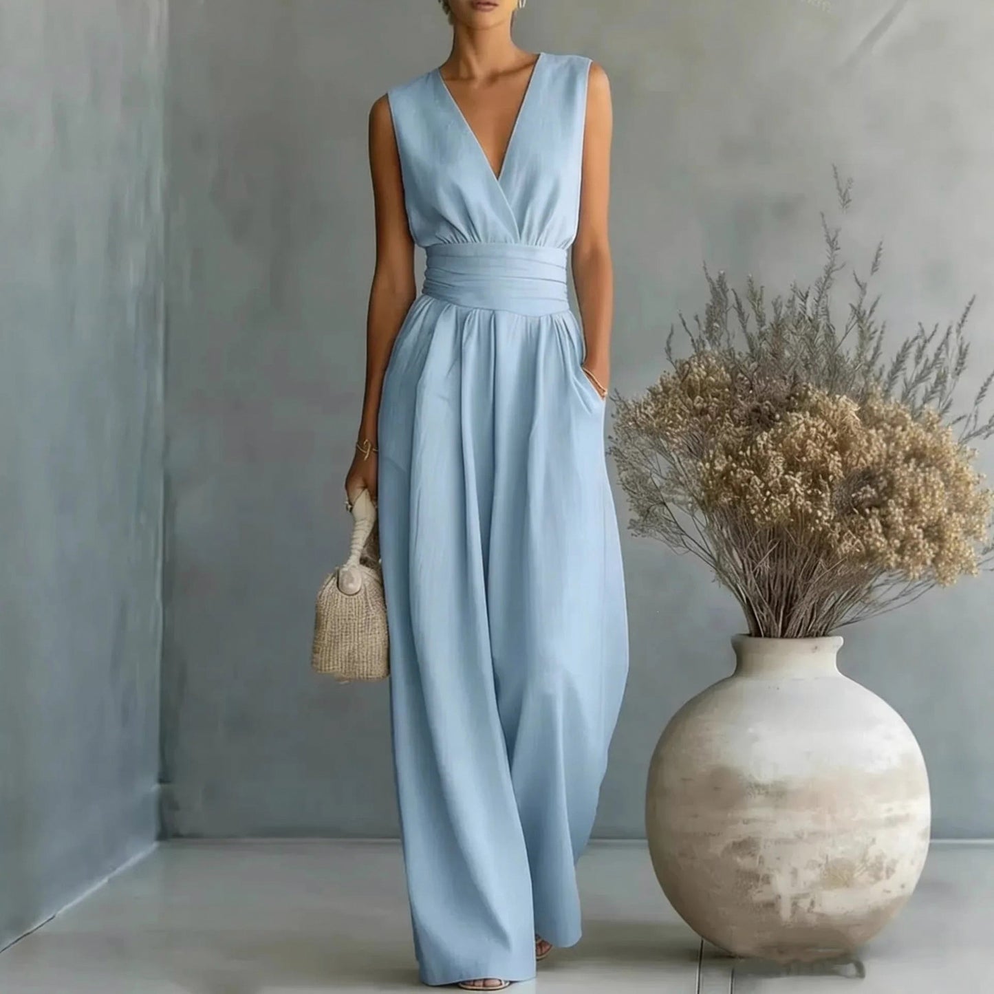 Wide Leg Wrap Jumpsuit