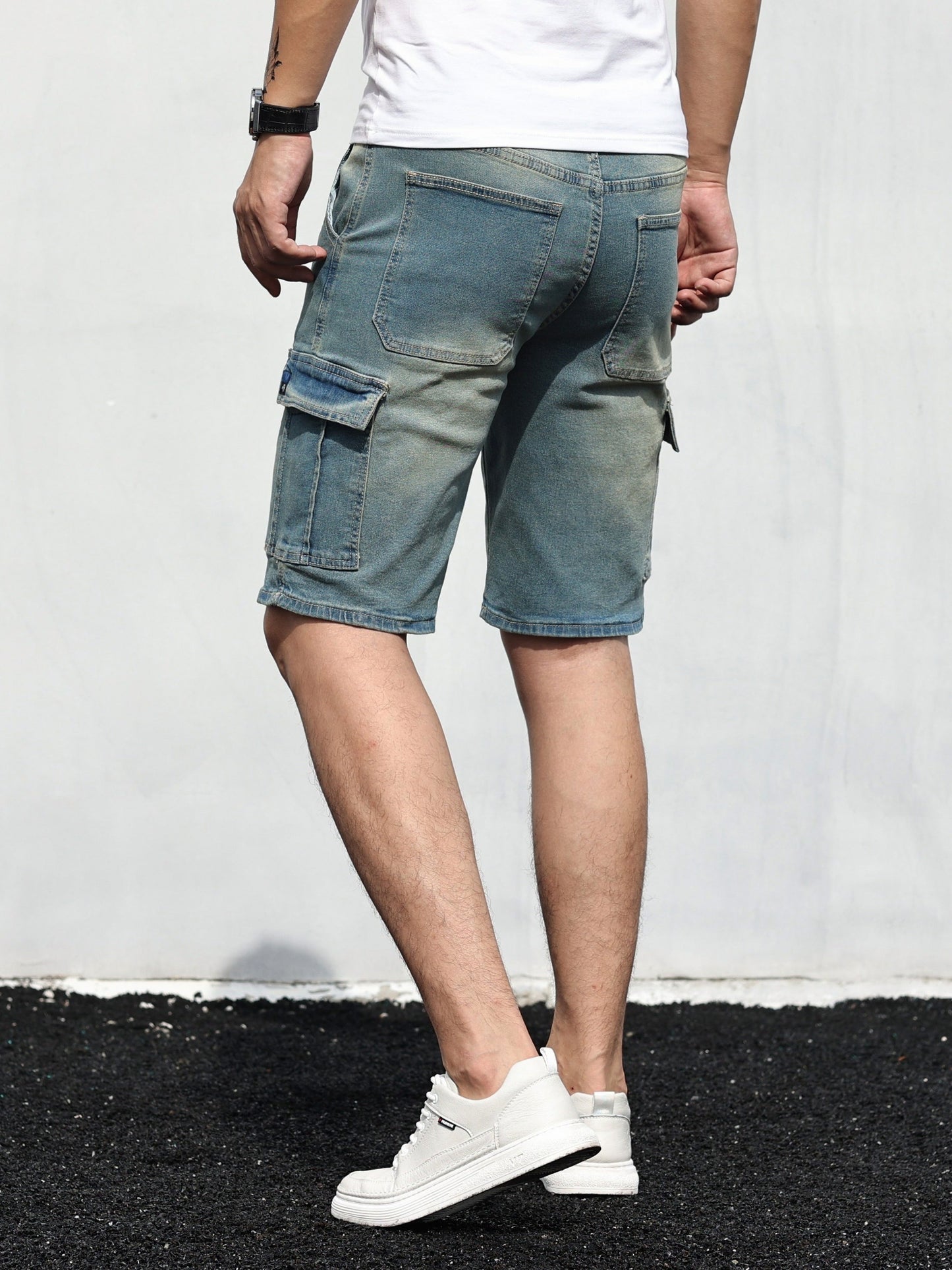 Denim Relaxed Cargo Shorts