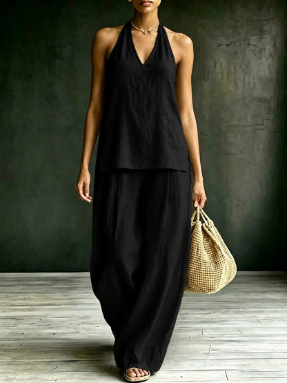 Halter Wide Leg Matching Set