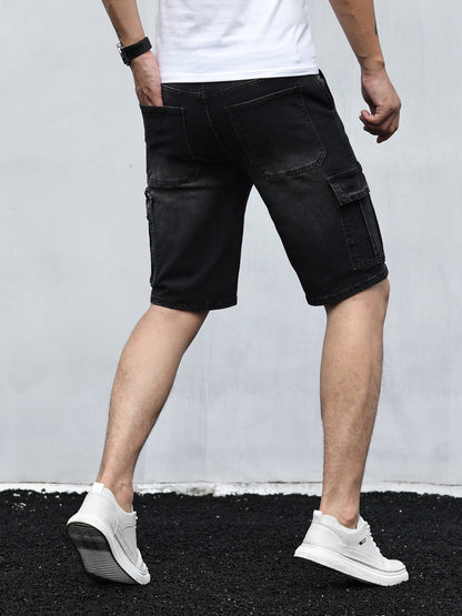 Denim Relaxed Cargo Shorts