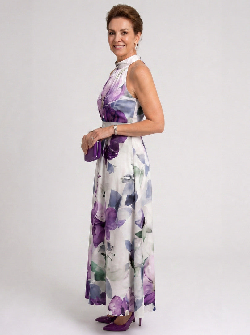 Floral Halter Midi Dress