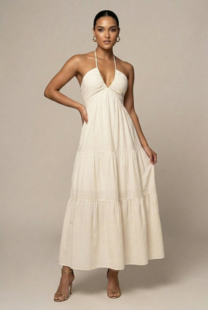 Halter Tiered Maxi Sundress