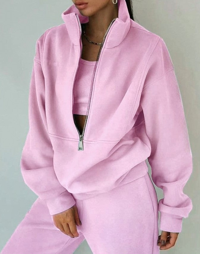 Knit Half Zip Matching Set