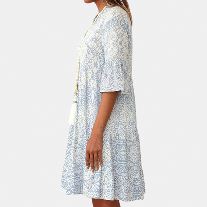 Geometric Tiered Mini Dress