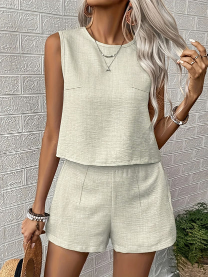 Sleeveless Relaxed Shorts Set