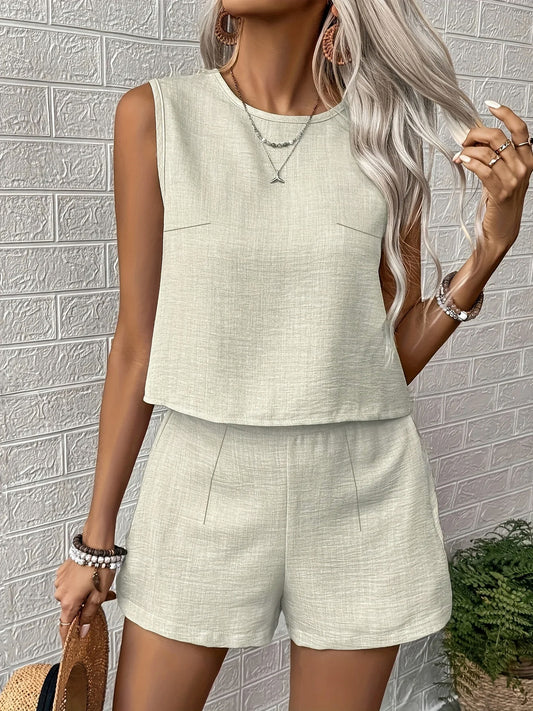 Sleeveless Relaxed Shorts Set