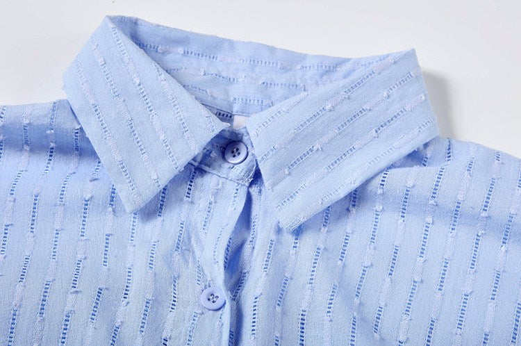 Striped Button Front Shorts Set