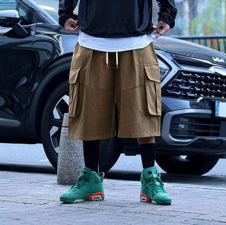 Oversized Drawstring Cargo Shorts