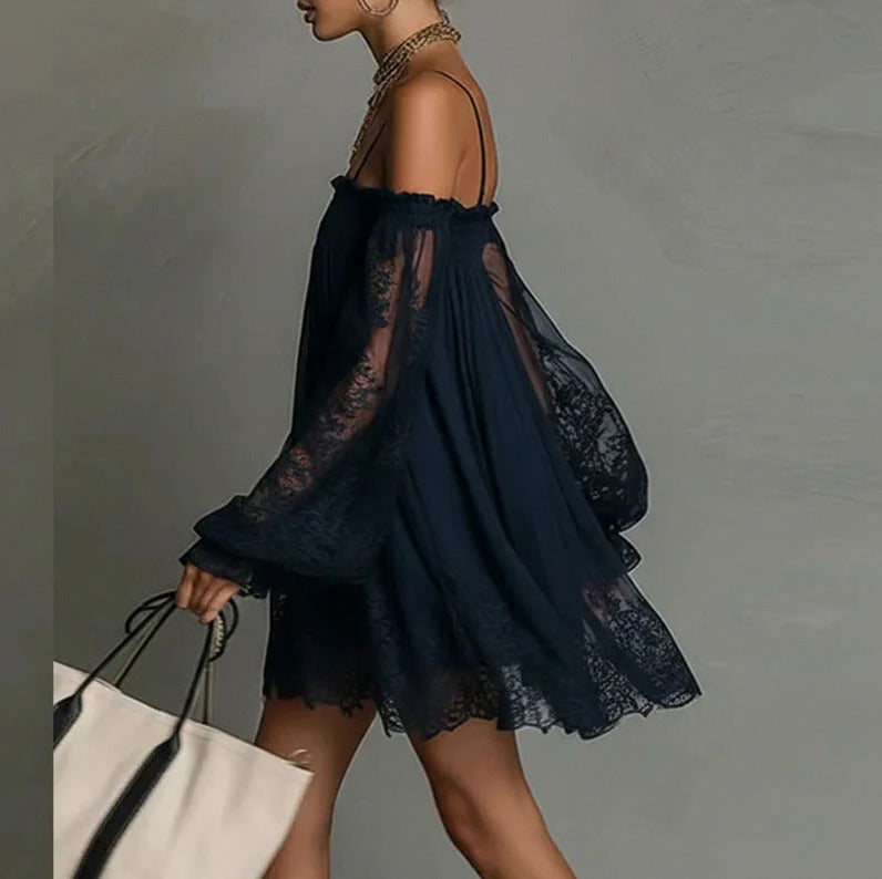 Smocked Off Shoulder Mini Dress