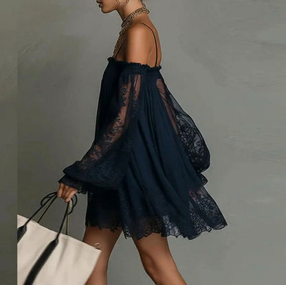 Smocked Off Shoulder Mini Dress