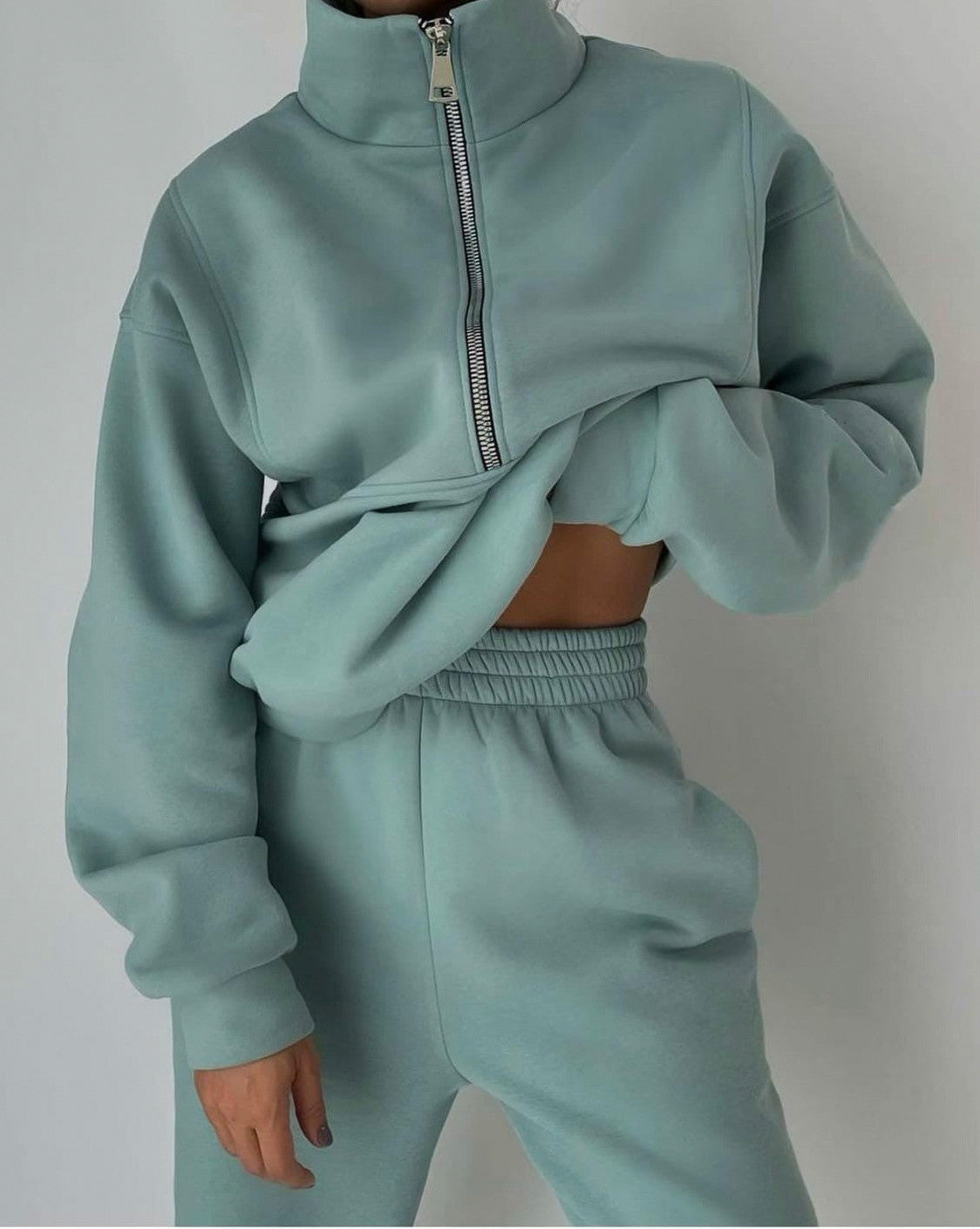 Knit Half Zip Matching Set