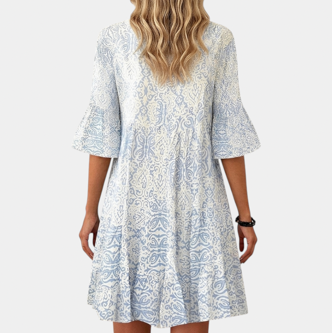 Geometric Tiered Mini Dress