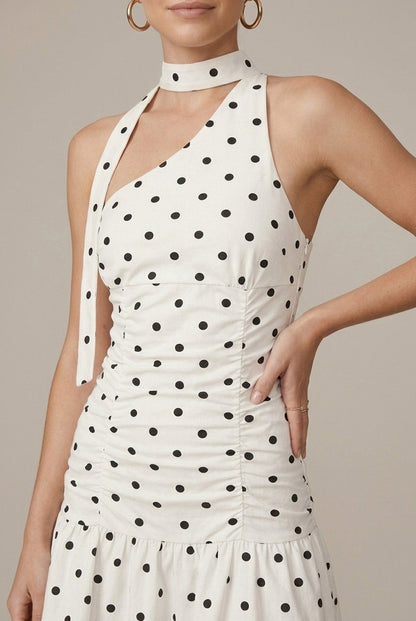 Polka Dot Halter Mini Dress