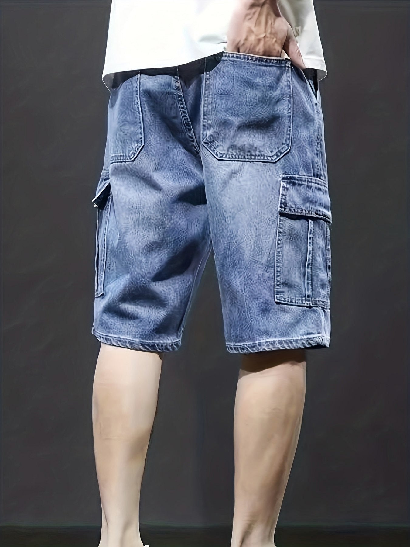 Denim Relaxed Cargo Shorts